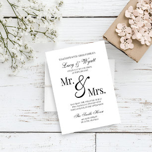 Sr. y Sra. Scripty Invitación a la boda blanca y n