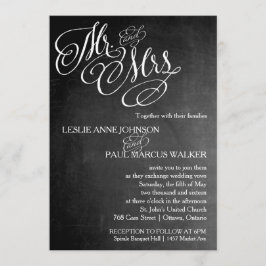 Sr. y Sra. Scroll Chalkboard Invitación