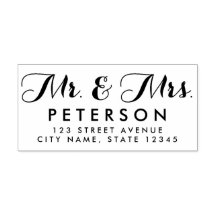 Sr. y Sra. Sello de caucho personalizado