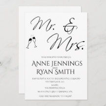 Sr. y Sra. simple Invitación a la boda.