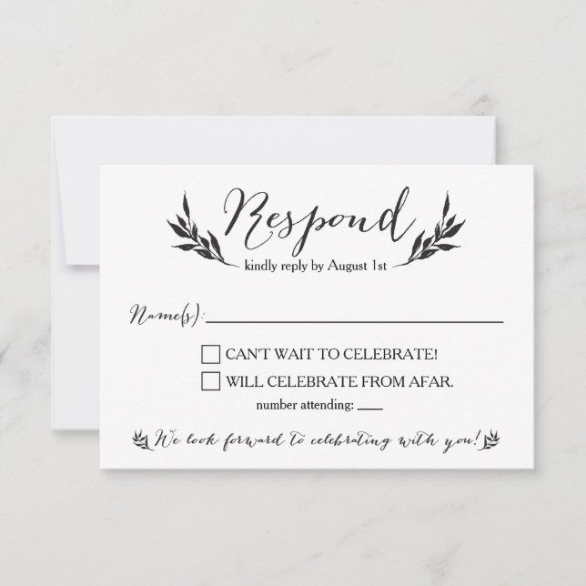 Sr. y tarjeta RSVP de la Sra. Kraft Rustic Wedding (Anverso)