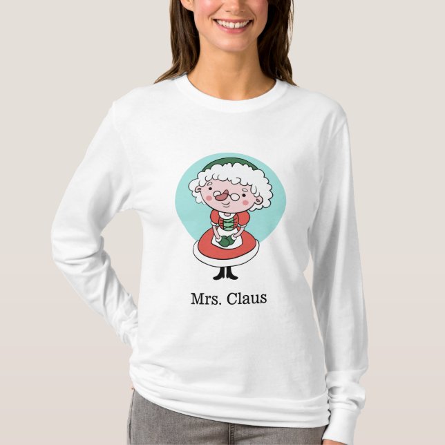 Sra. Claus personalizado camisetas de texto y chaq (Anverso)