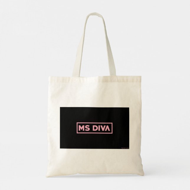 Sra. diva tote bolsa a la venta. (Reverso)