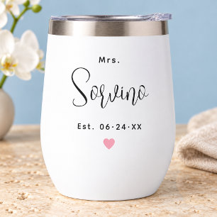 Sra Fecha de Boda con Apellido Personalizado