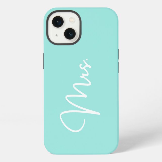 "Sra.", Funda para iPhone Turquesa (Reverso )
