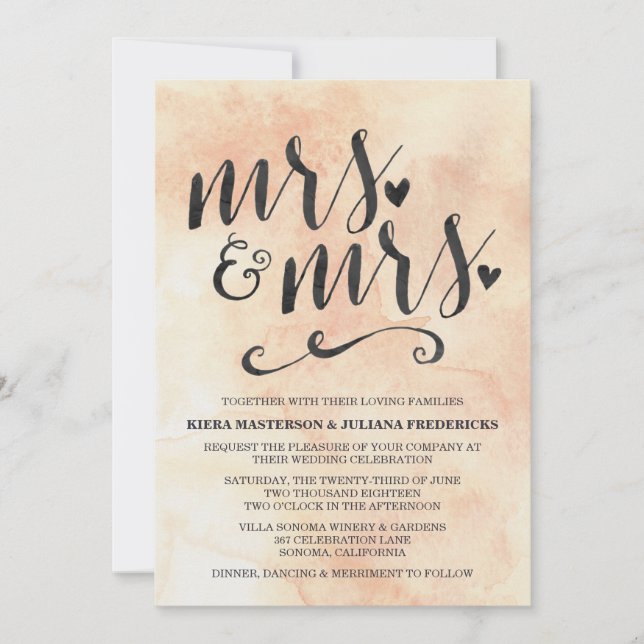 Sra. Invitación a la boda lesbiana (Anverso)