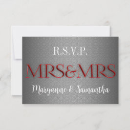 Sra. y Sra. Gay Lesbian Wedding RSVP in Silver
