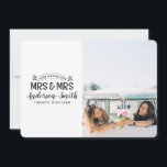 Sra. y Sra. Navidades boda invitación<br><div class="desc">Tarjeta fotográfica de invitación de la Sra. y la Sra. Navidades. Anuncie sus buenas noticias con estilo esta temporada navideña con esta invitación boda y navidades / tarjeta fotográfica de vacaciones. Cambie el color de fondo para que se ajuste a su fotografía. Parte de una colección.</div>