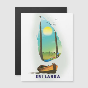 Sri Lanka mapa ilustrado cartel de turismo.