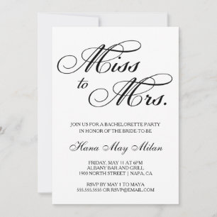 Srta. Bachelorette Invitación