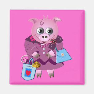 Srta. linda Piggy del imán ama el hacer compras