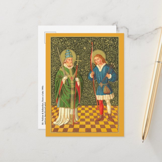 SS. Fabian & Sebastian (PA 01) Tarjeta postal (Anverso/Reverso In Situ)