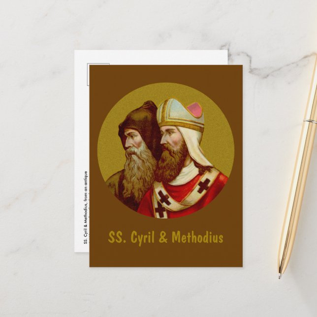 SS. Postal vertical Cyril & Methodius (M 001) (Anverso/Reverso In Situ)