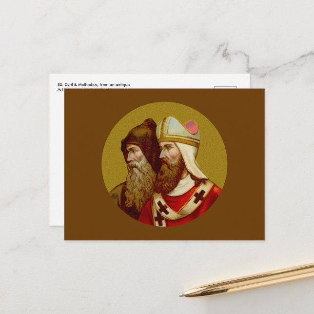 SS. Tarjeta postal horizontal Cyril & Methodius (M (Anverso/Reverso In Situ)