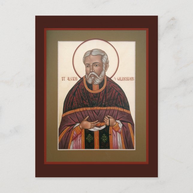 St. Alexis (Toth) de la tarjeta de plegarias Wilke (Anverso)