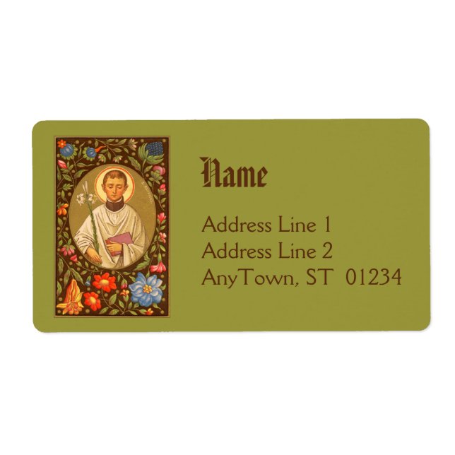 St. Aloysius Gonzaga (PM 01) Etiqueta de envío NB  (Frente)