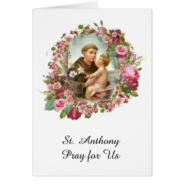 St Anthony de los rosas de Jesús del bebé de Padua (Frente)
