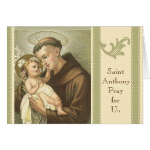St Anthony de Padua con el rezo de Jesús del bebé