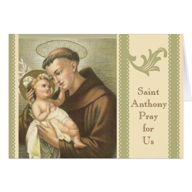 St Anthony de Padua con el rezo de Jesús del bebé (Anverso (Horizontal))