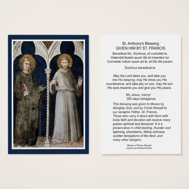 St. Anthony St. Francis Blessing Prayer (Anverso y reverso)