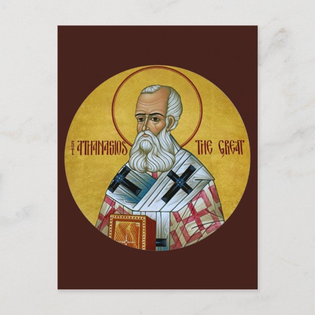 St. Athanasios, la gran tarjeta de oración (Anverso)