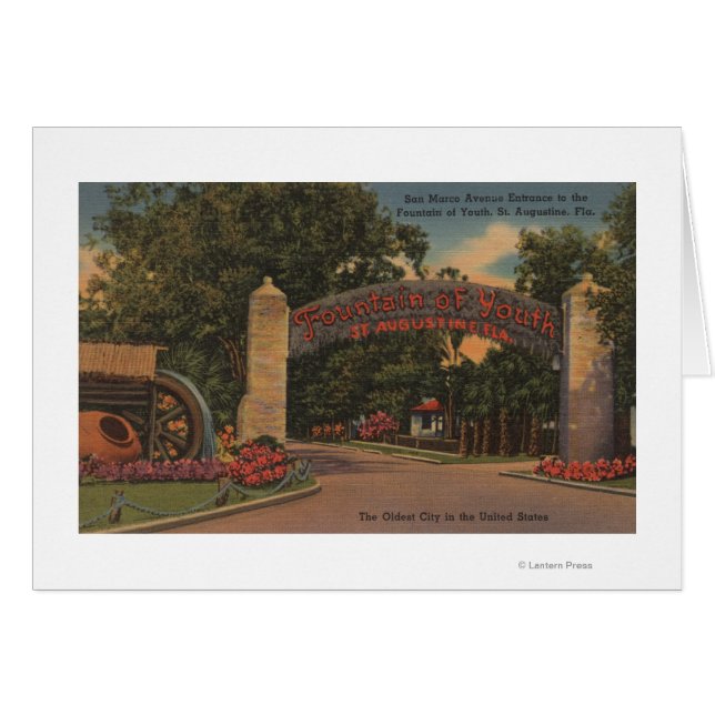 St. Augustine, FL - Fuente de la entrada de la juv (Anverso (Horizontal))