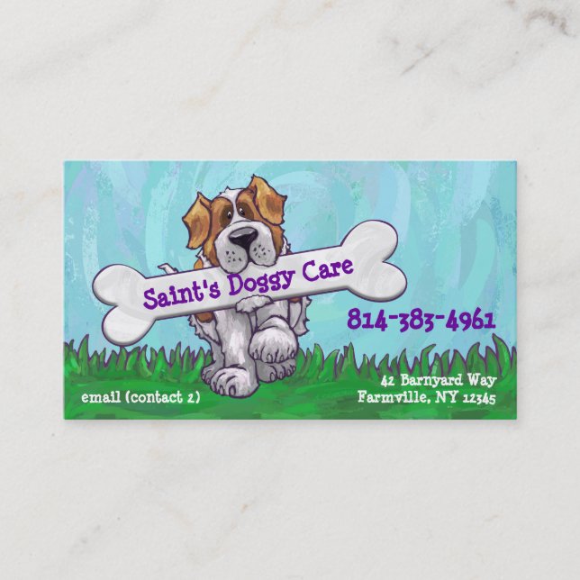 St Bernard con las tarjetas de una visita del (Anverso)