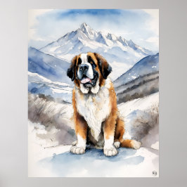 St. Bernard - Impresión de arte de perro