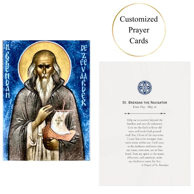 St. Brendan, la tarjeta de oraciones ortodoxas del (Subido por el creador)
