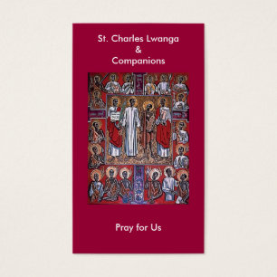 St Charles Lwanga y tarjeta del rezo de los