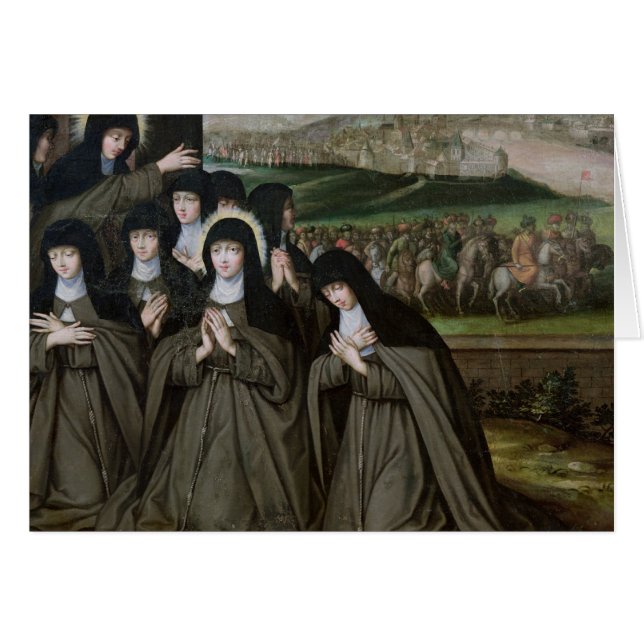 St. Claire con su hermana, Inés y monjas (Anverso (Horizontal))
