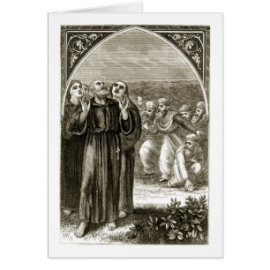 St. Columba que canta, y atacado por los druidas,
