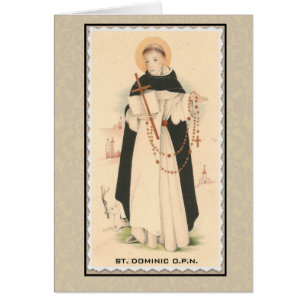 St Dominic con el sacerdote católico del rosario