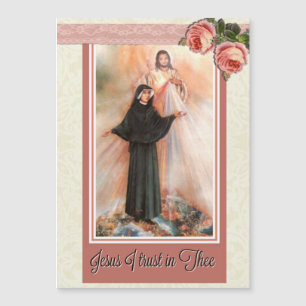 St. Faustina 5"" tarjeta magnética fina x7