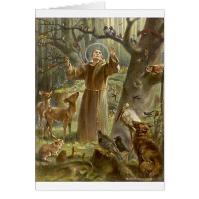 St Francis de Assisi que predica a los animales (Frente)