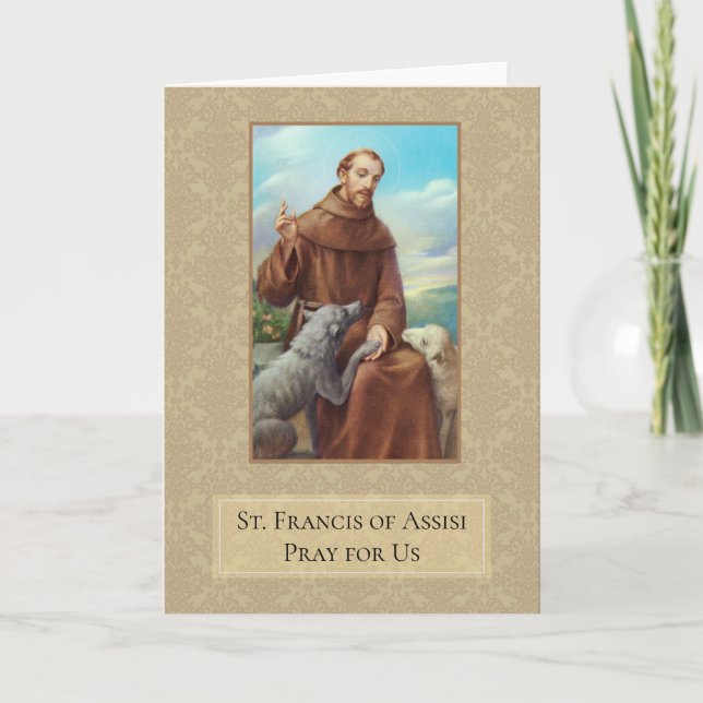 St Francis de la tarjeta de felicitación de Assisi (Anverso)