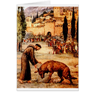 St Francis y el lobo