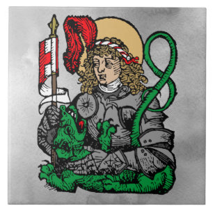 St. George y el Dragón (Nuremberg) Baldosa Cerámic