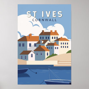 St Ives Cornwall Inglaterra Arte de Viaje Retro Vi