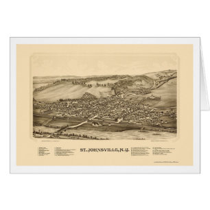 St. Johnsville, mapa panorámico de NY - 1890