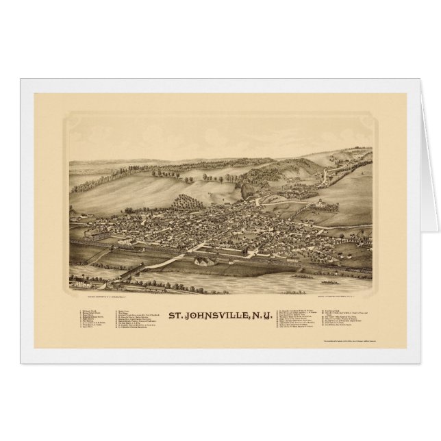 St. Johnsville, mapa panorámico de NY - 1890 (Anverso (Horizontal))