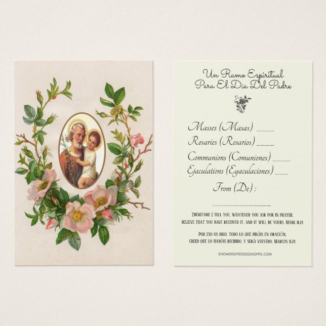 St. Joseph Spiritual Bouquet Español Inglés (Anverso y reverso)