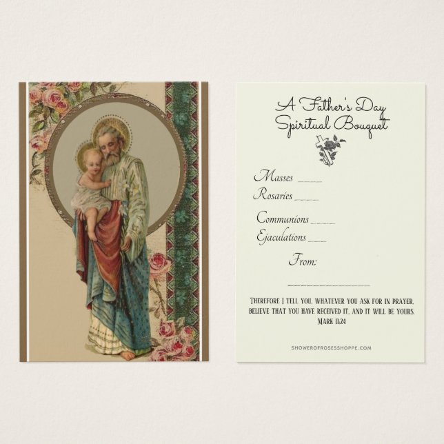 St. Joseph Spiritual Bouquet Prayer Holy Card (Anverso y reverso)