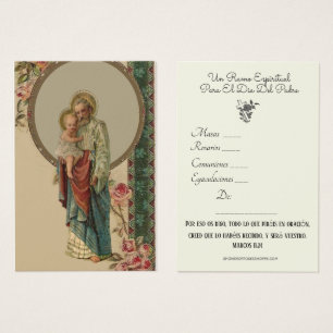 St. Joseph Spiritual Bouquet Tarjeta Santa Español