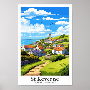 St Keverne Inglaterra Ilustracion de Viaje de Arte