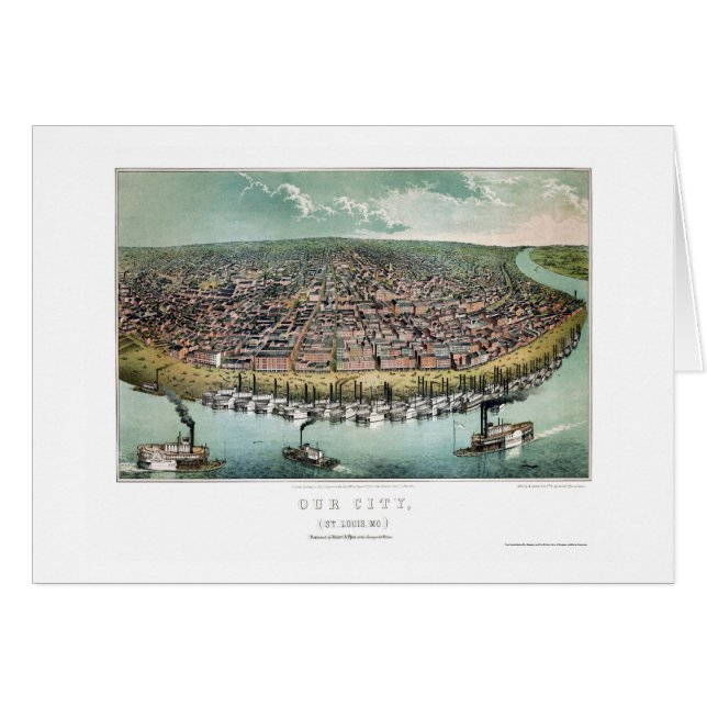 St. Louis, mapa panorámico del MES - 1859 (Anverso (Horizontal))