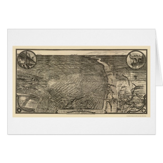 St. Louis, mapa panorámico del MES - 1876 (Anverso (Horizontal))