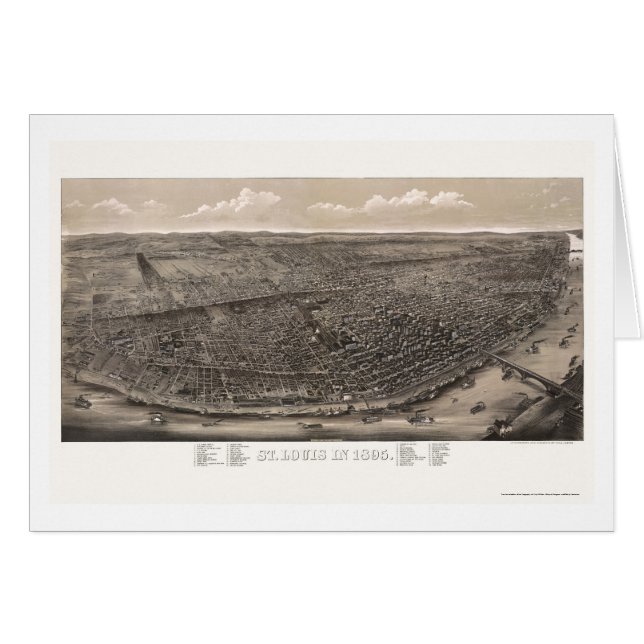 St. Louis, mapa panorámico del MES - 1895 (Anverso (Horizontal))