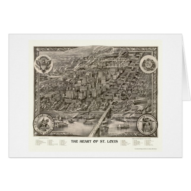 St. Louis, mapa panorámico del MES - 1907 (Anverso (Horizontal))