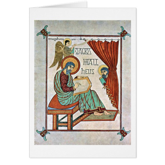 St Matthew por el amo del libro de Lindisfarne (Frente)